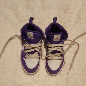 Jordan Kids Purple and White Sneakers